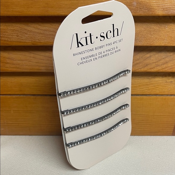 Kitsch Rhinestone Bobby Pins – Black Metal with Silver Sparkle (4pc) - Picture 12 of 12